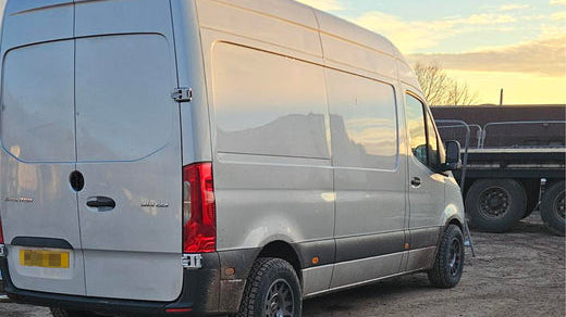 Mercedes Sprinter (2007+) fitted with 16" EVO Corse DakarZeros in Anthracite