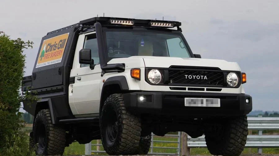 Toyota Land Cruiser 79 Series fitted with 16" BRADLEY V Wheels in Matte Black