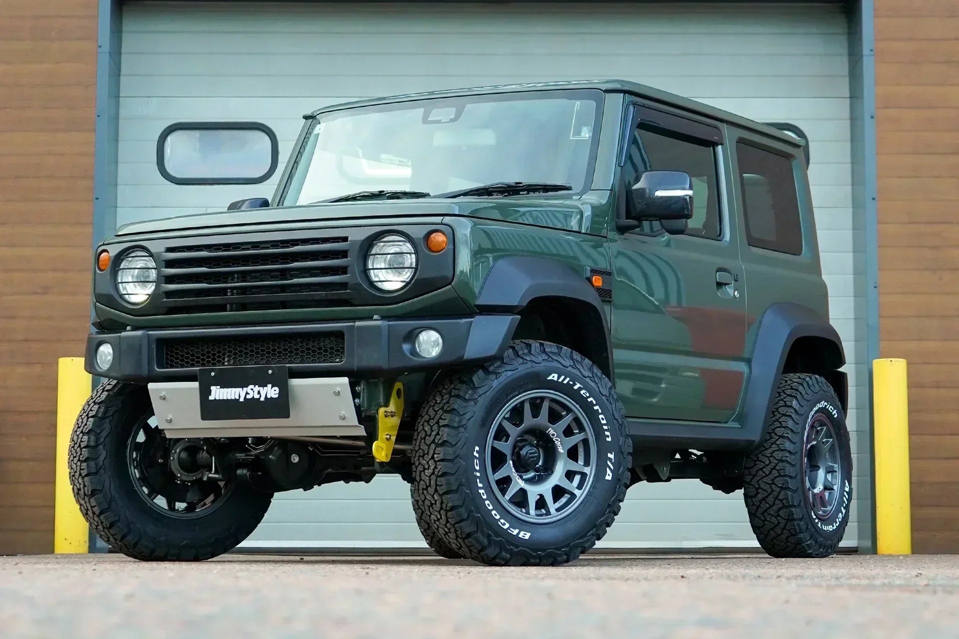 Jungle Green Suzuki Jimny with 16" Wheels 235 Tyres, Upgrades Suspension and APIO Accessories