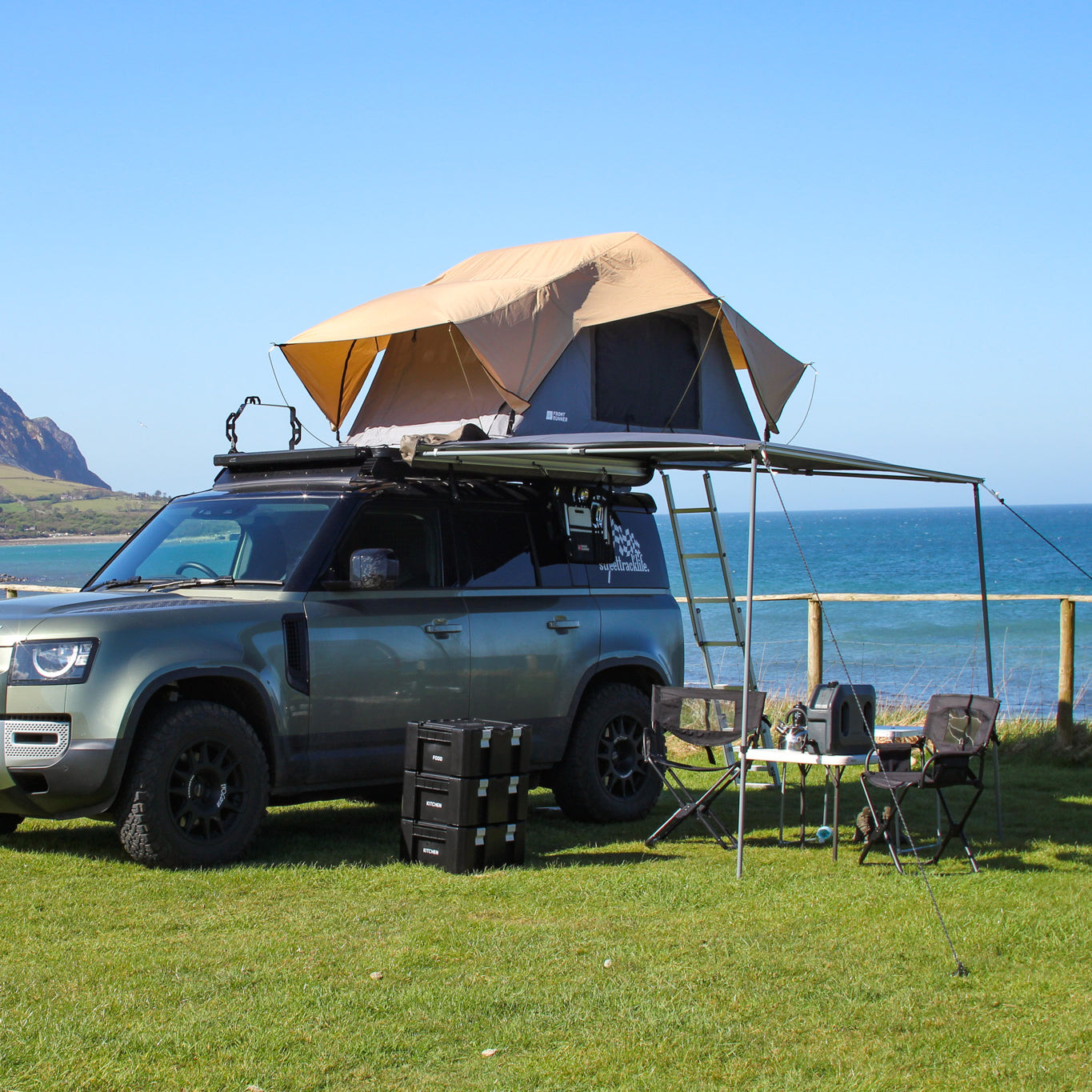 A Front Runner Awning on Street Track Life Defender