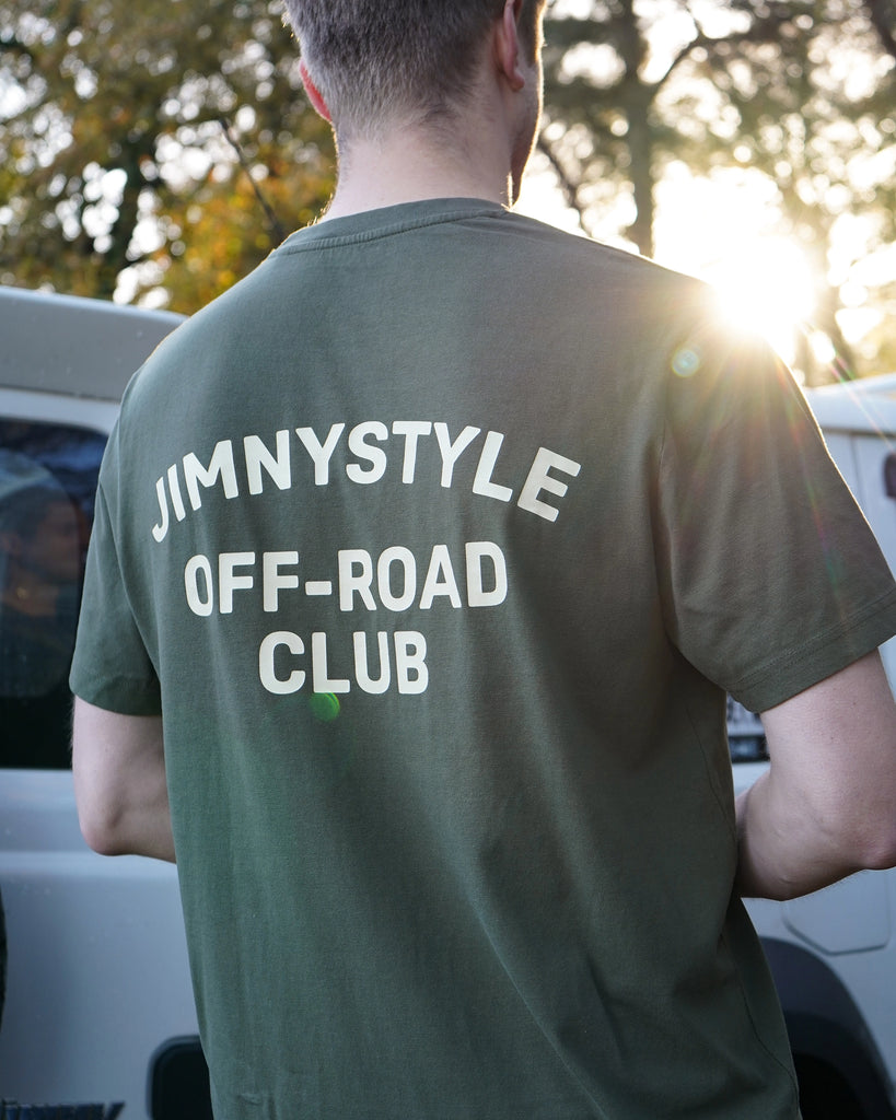 JIMNYSTYLE Off-Road Club T-Shirt - Moss Green - Jimny Tshirt