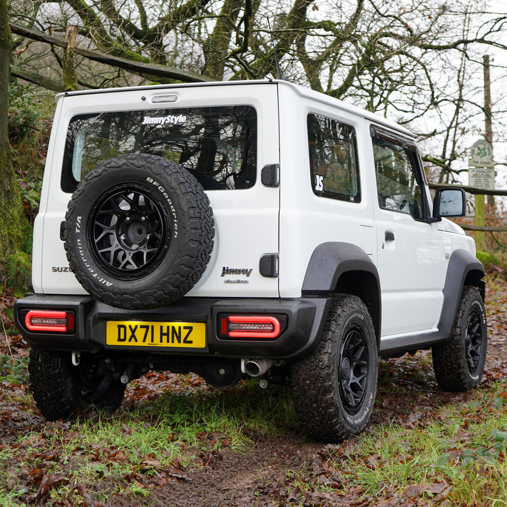 Concave spoke style 16 inch Magpie M-01 Wheels fitted with tyres on a Suzuki Jimny (2018+) 16×6.0J-5 Street Track Life