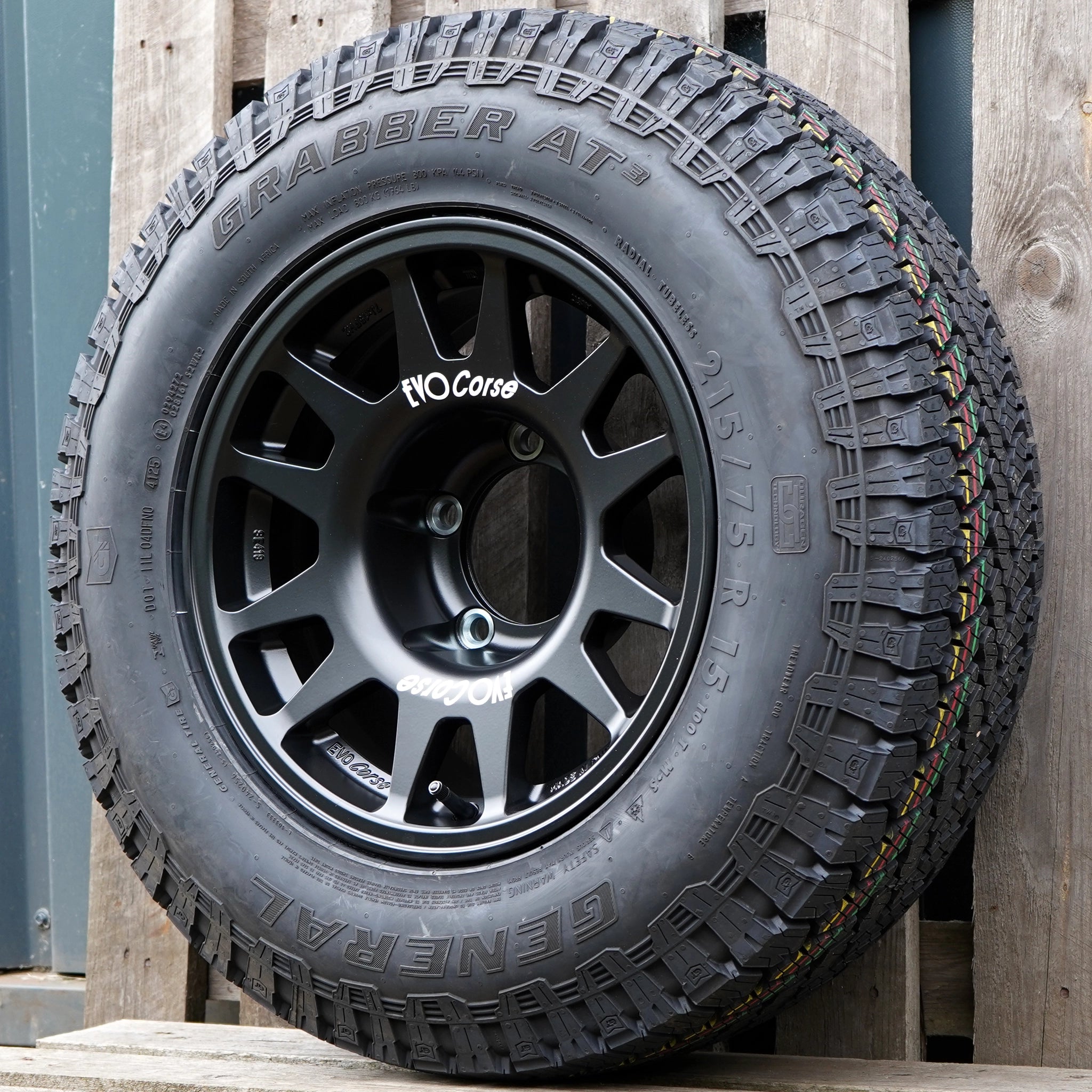 EVO Corse DakarZero 15" Wheel & Tyre Package for Suzuki Jimny (2018+) General Grabber AT3