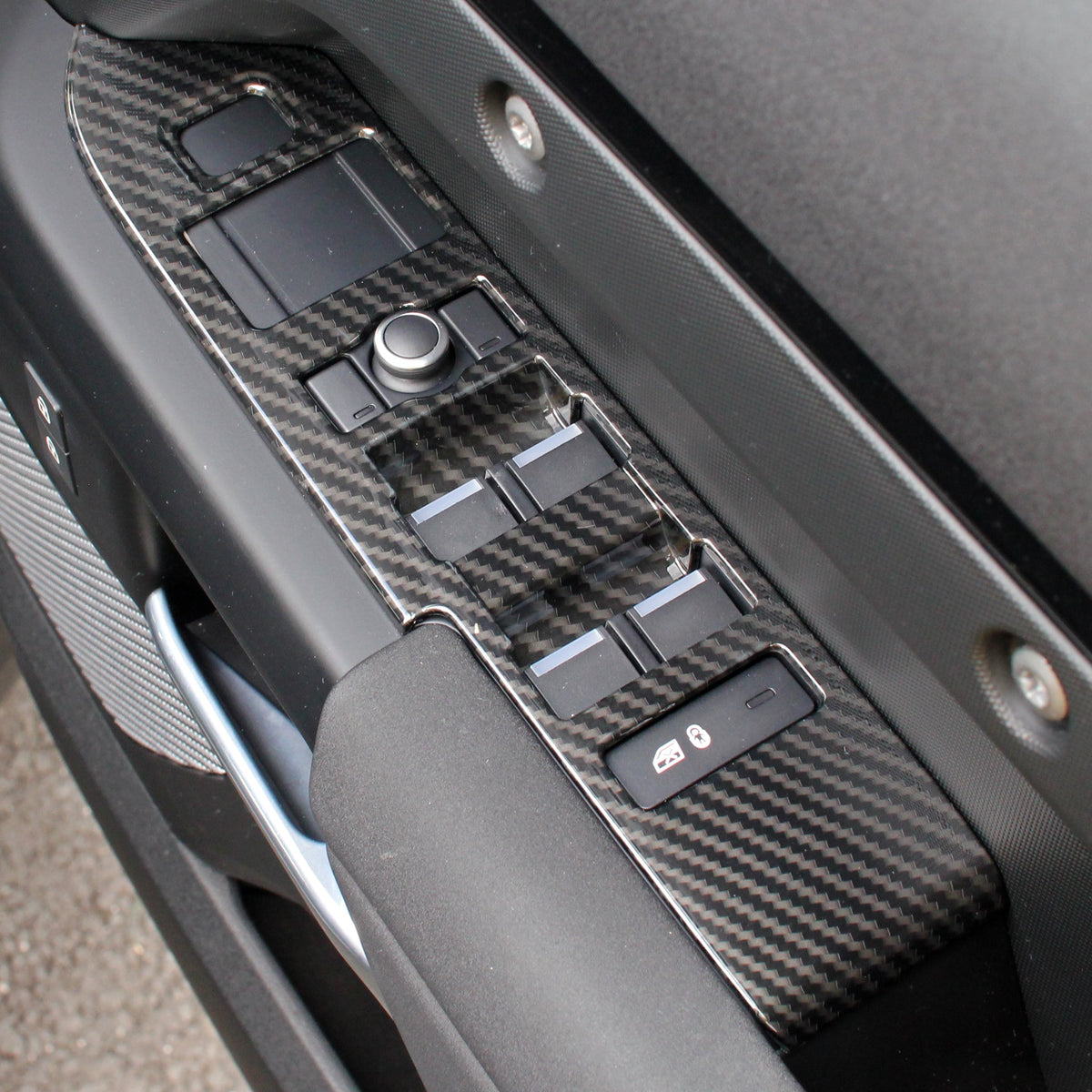 Carbon Effect Electric Window Switch Trim Cover Set for Land Rover Def ...