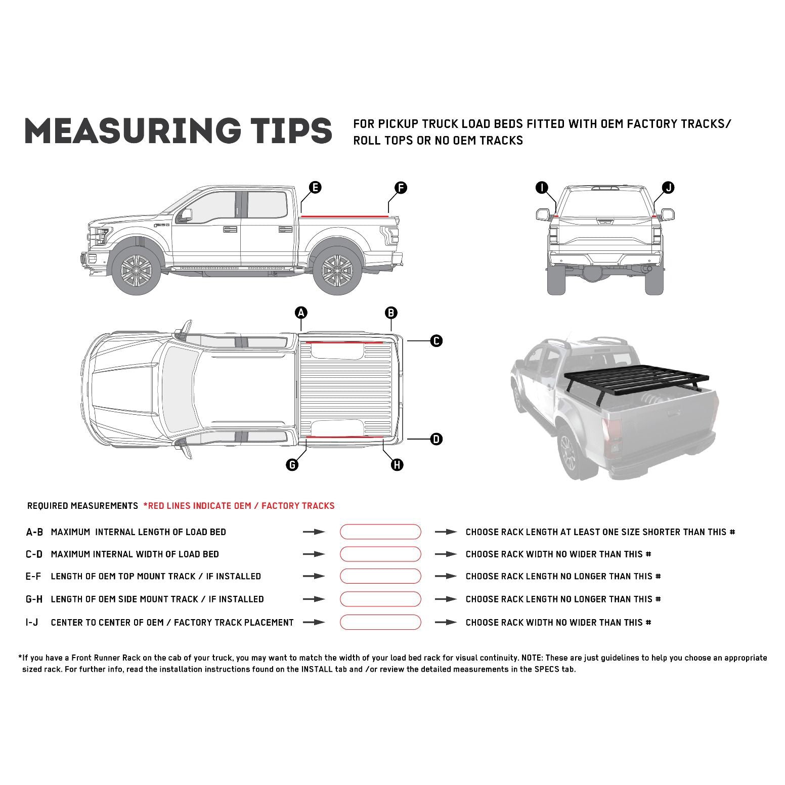 Front Runner Slimline II Load Bed Rack Kit / 1475(W) x 1358(L) for Pickup Truck
